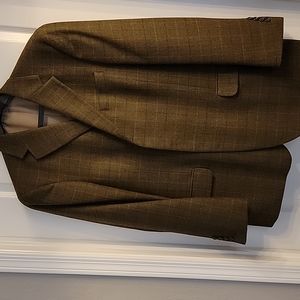 T Harris London wool sport coat, brown  check size 44, never worn.